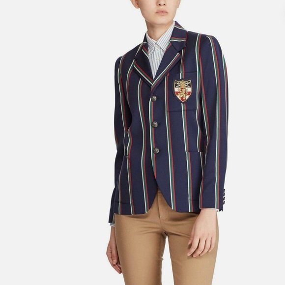Striped Blazer with Crest - Picture 3 of 7